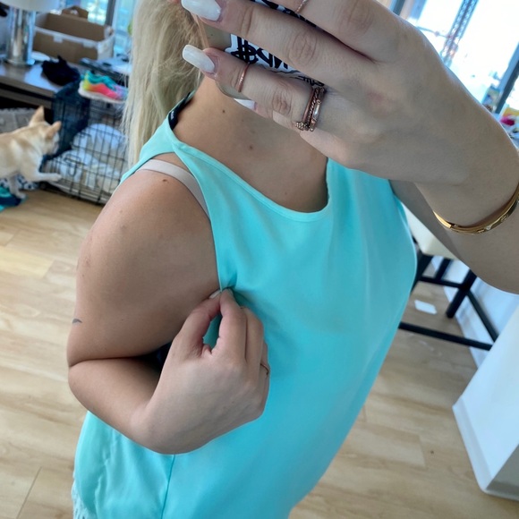 Aqua lace blouse - Picture 2 of 5